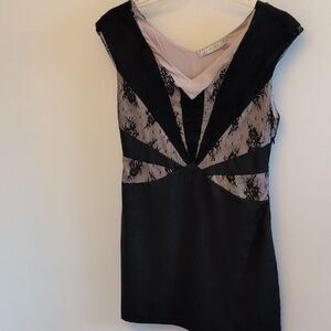 Elegant Black and Pink Lace Top
